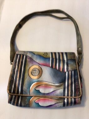 Artistic Multicolor Women's Shoulder Bag with Abstract Pattern